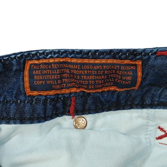 Heavily TRASHED Rock Revival Shorts Men’s 42 Tie Dye Acid Wash Light Denim READ - Picture 14 of 16